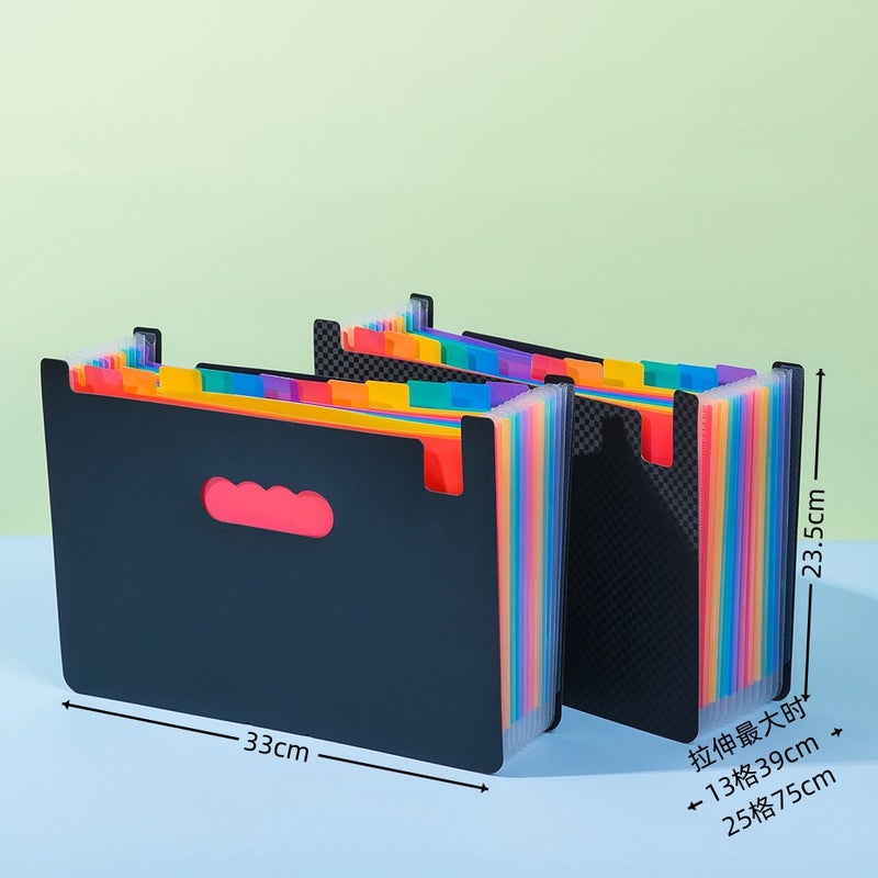 Vertical Rainbow Organ Bag Folder A4 Multi-Layer Office Document Storage Bag Student Test Paper Storage Folder - Image 2